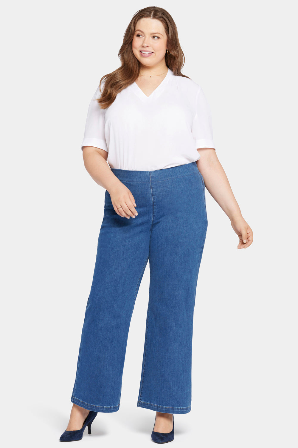 NYDJ Pull-On Teresa Wide Leg Jeans In Plus Size Sculpt-Her™ Collection - Waterfall