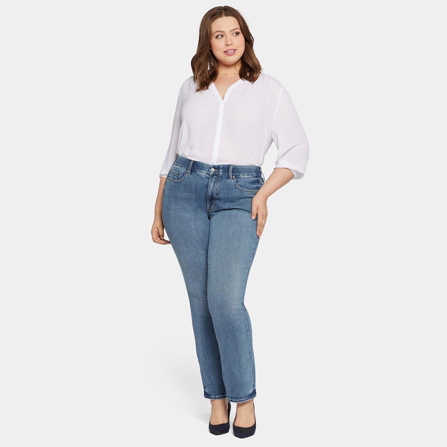 Waist-Match™ Marilyn Straight Jeans In Plus Size - Romance