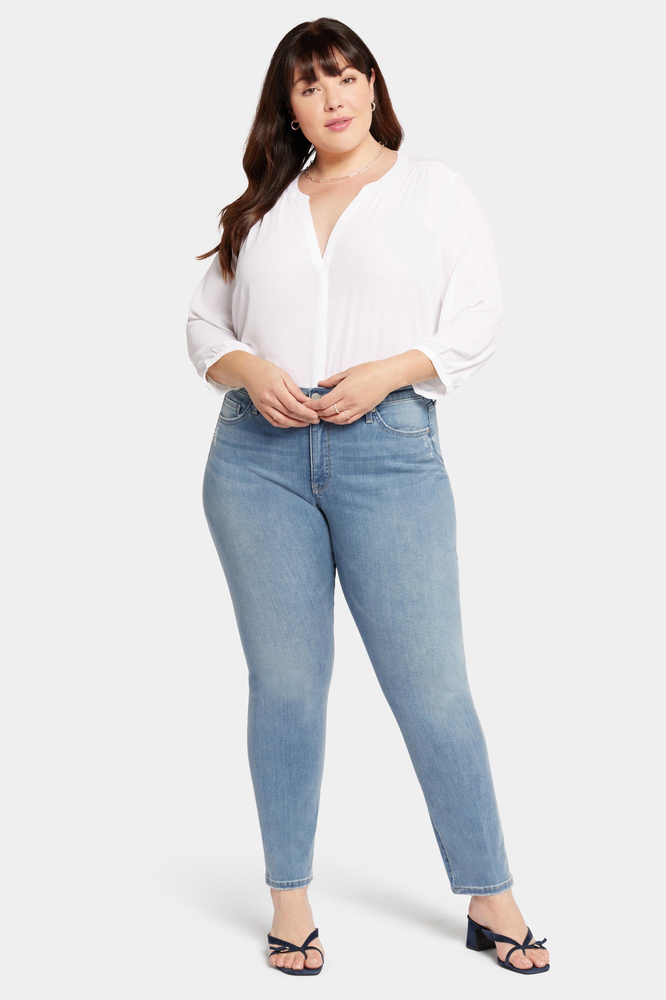 NYDJ Le Silhouette Sheri Slim Jeans In Plus Size  - Angel