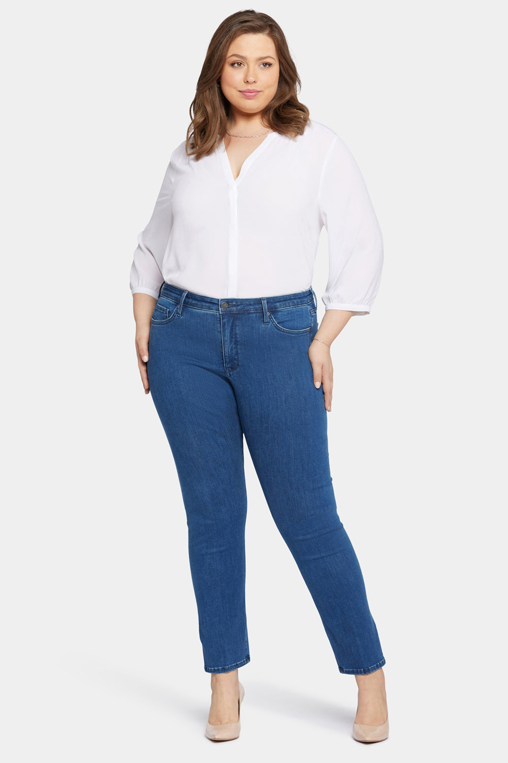 NYDJ Le Silhouette Sheri Slim Jeans In Plus Size  - Treasured