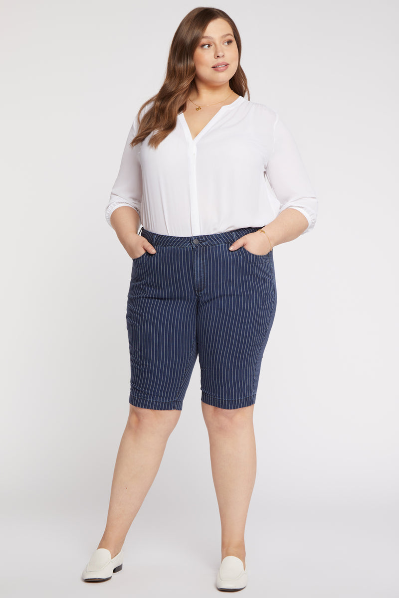 Tailored Bermuda Shorts in Plus Size Dark Enzyme Blue NYDJ