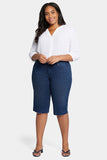 NYDJ Kristie 80s Bermuda Denim Shorts In Plus Size With Pressed Creases And Raw Hems - Inspire