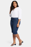 NYDJ Kristie 80s Bermuda Denim Shorts In Plus Size With Pressed Creases And Raw Hems - Inspire