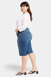 NYDJ Kristie 80s Bermuda Denim Shorts In Plus Size With Pressed Creases And Raw Hems - Windfall