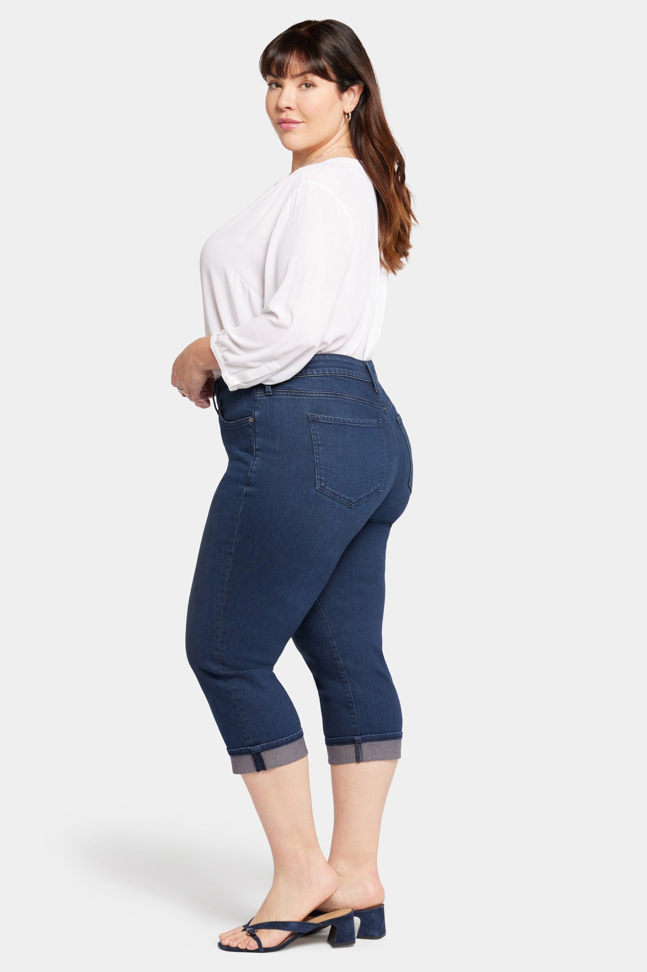 NYDJ Marilyn Straight Crop Jeans In Plus Size With Cuffs - Inspire