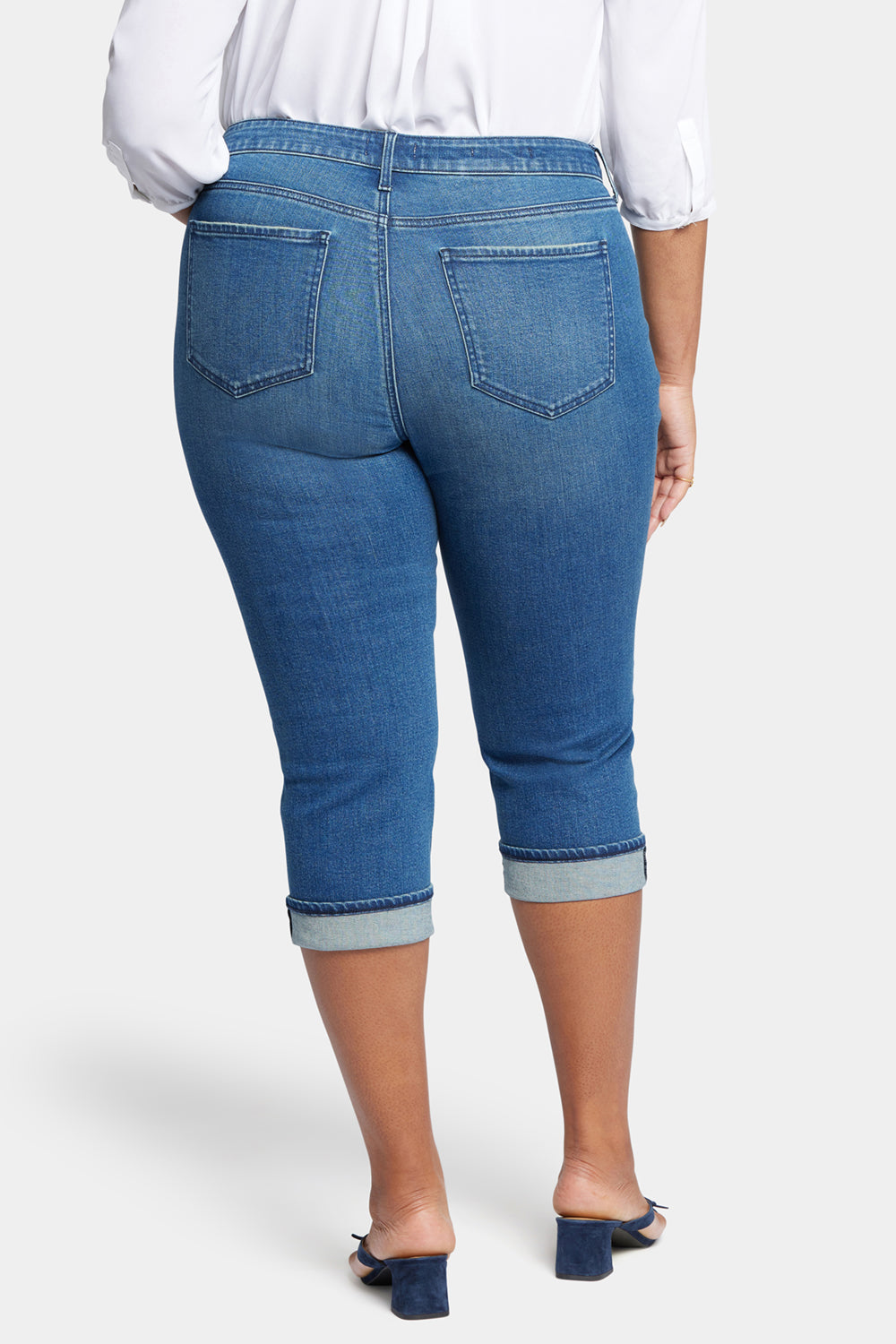 NYDJ Marilyn Straight Crop Jeans In Plus Size With Cuffs - Windfall