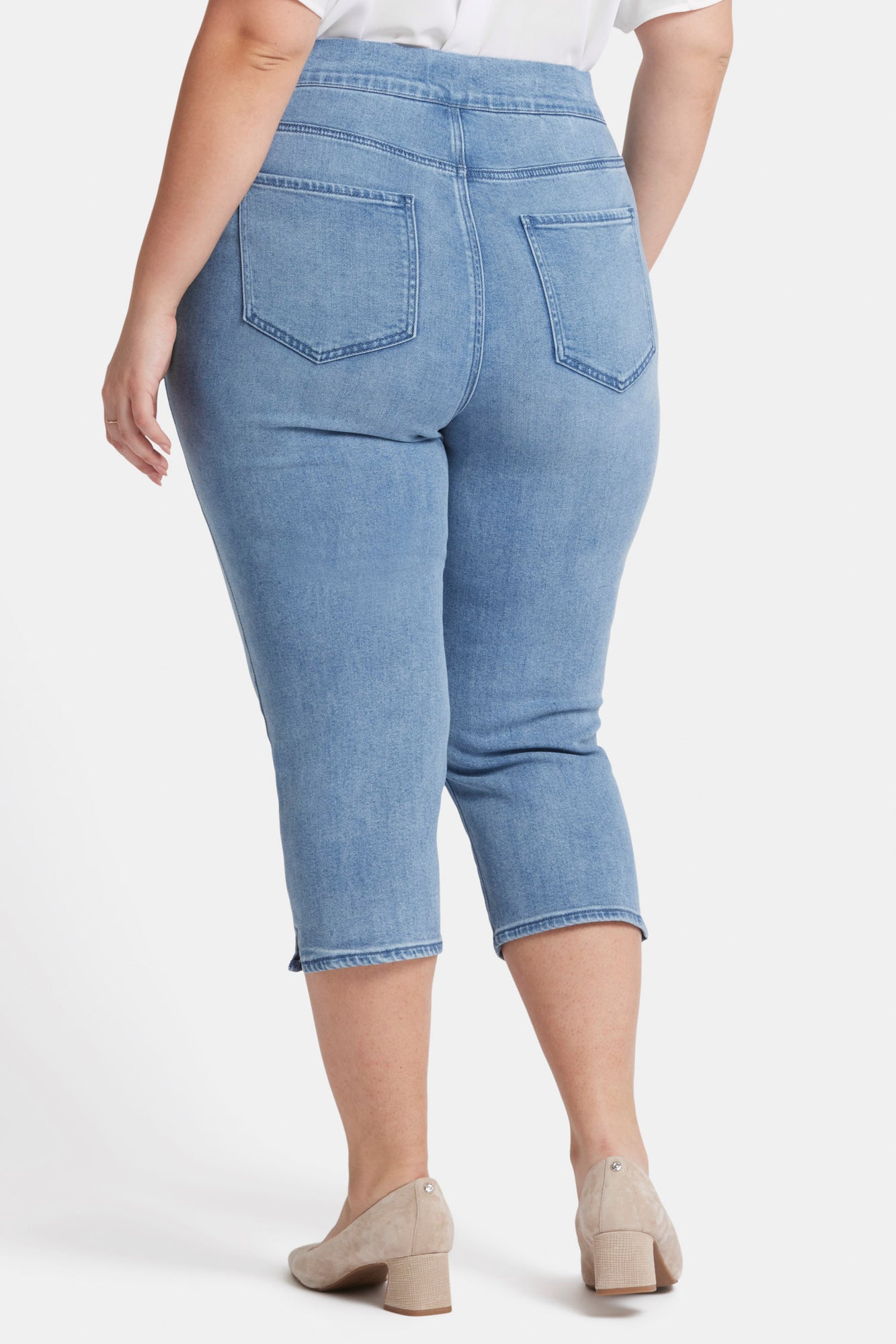 NYDJ Dakota Crop Pull-On Jeans In Plus Size In Soft-Contour Denim™ With Side Slits - Corfu