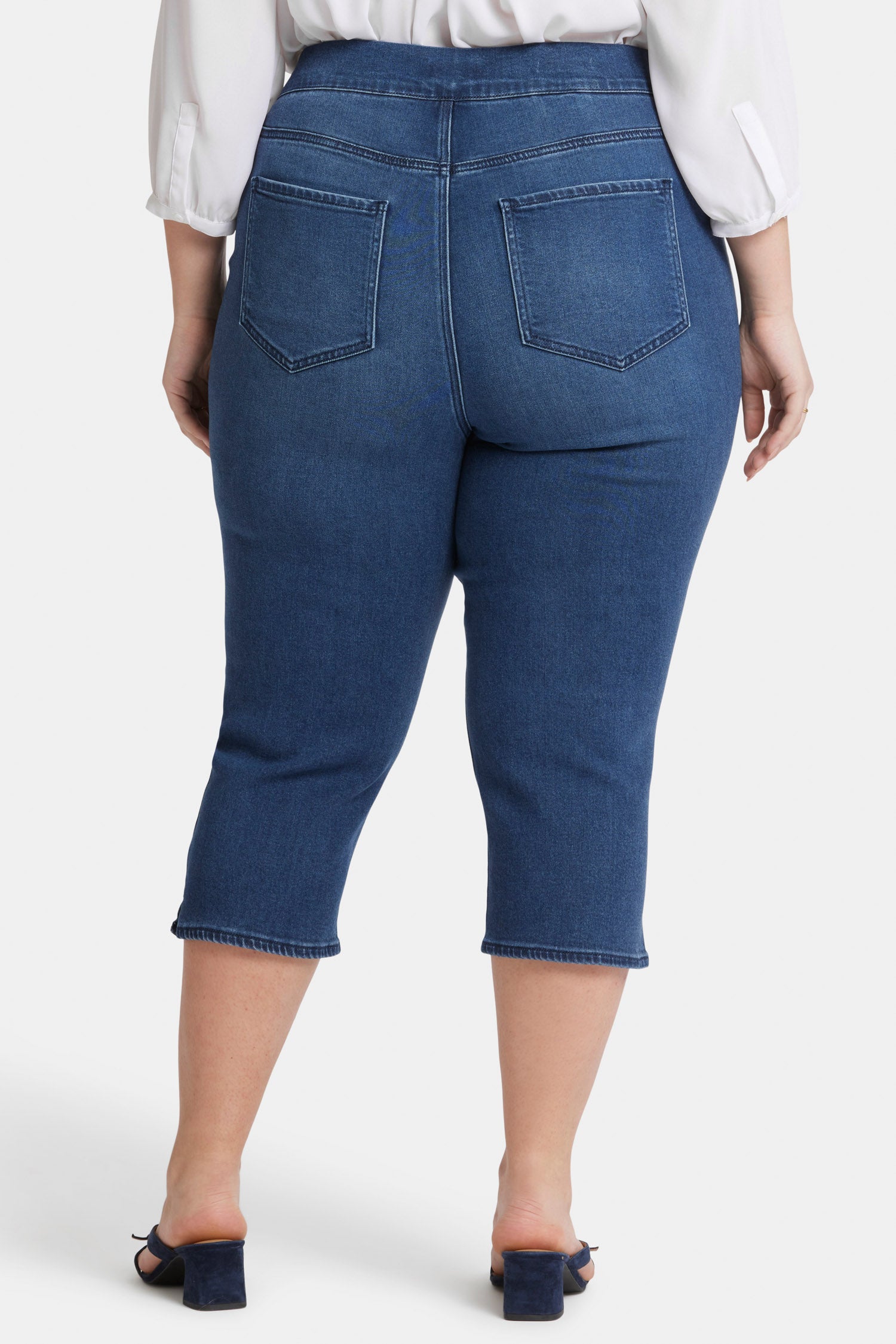 NYDJ Dakota Crop Pull-On Jeans In Plus Size In Soft-Contour Denim™ With Side Slits - Olympus