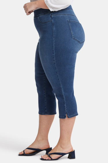NYDJ Dakota Crop Pull-On Jeans In Plus Size In Soft-Contour Denim™ With Side Slits - Olympus