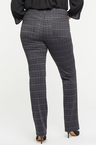 NYDJ Marilyn Straight Pants In Plus Size In Ponte Knit - Hudson Plaid