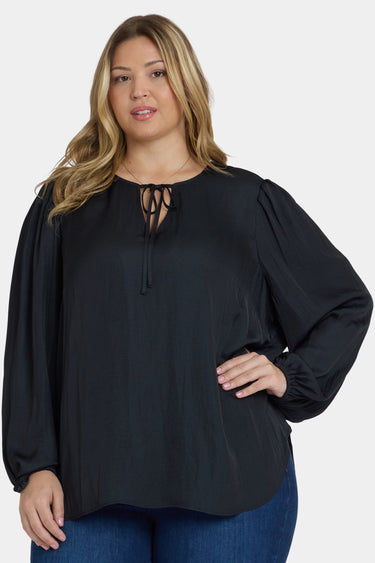 NYDJ Elsie Blouse In Plus Size  - Black