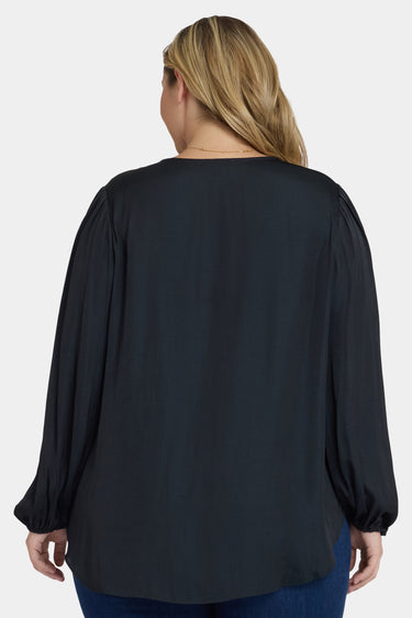 NYDJ Elsie Blouse In Plus Size  - Black