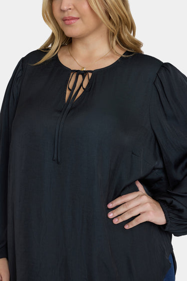 NYDJ Elsie Blouse In Plus Size  - Black