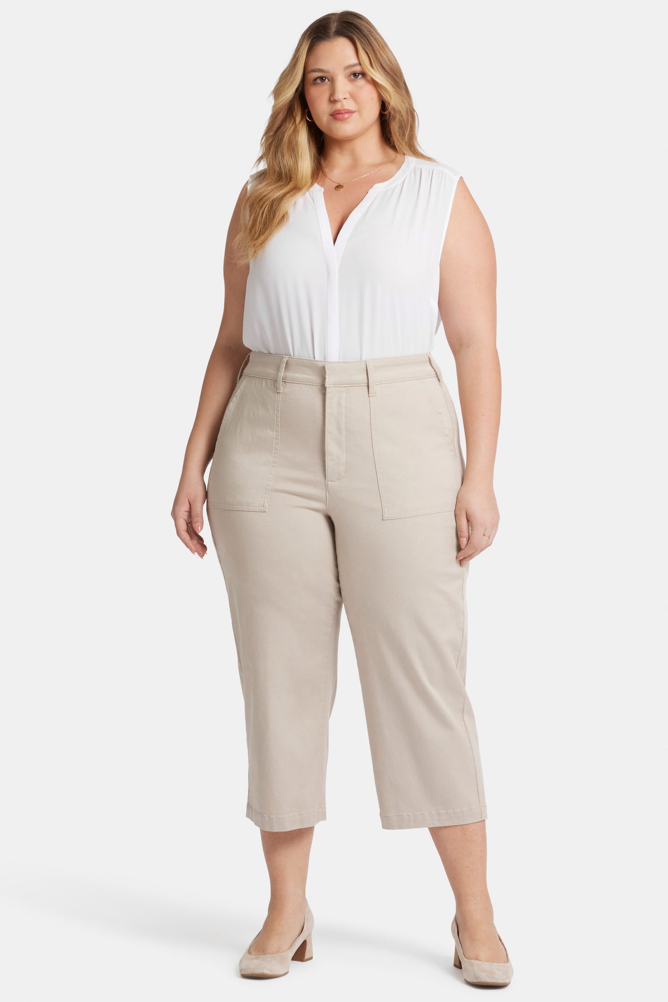 NYDJ Utility Pants In Plus Size In Stretch Twill - Feather
