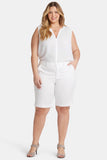 NYDJ Bermuda Shorts In Plus Size In Stretch Twill - Optic White