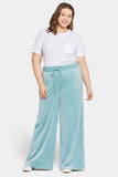 NYDJ Velour Drawstring Wide Leg Pants In Plus Size Forever Comfort™ Collection - Dutch Blue