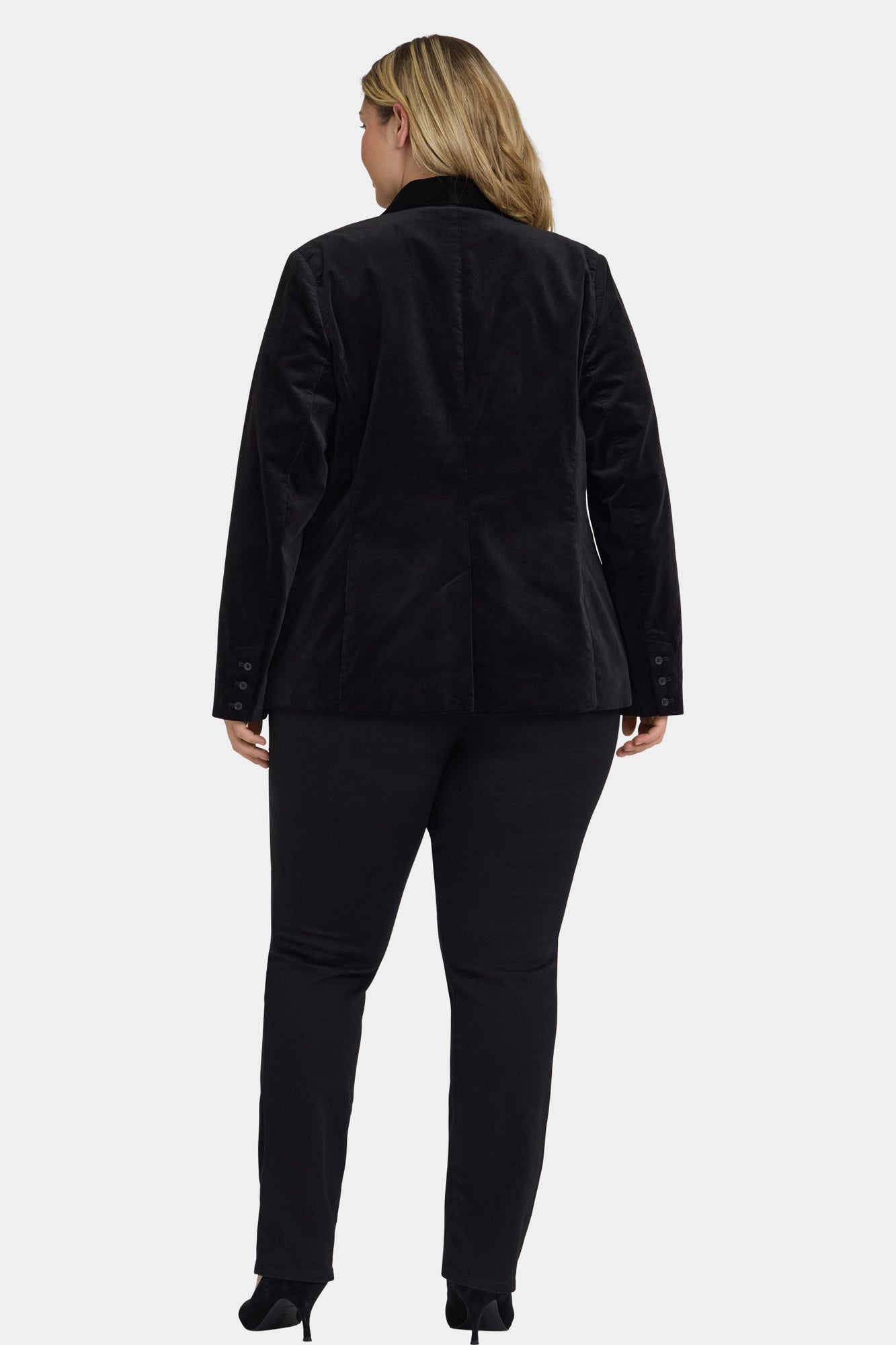 NYDJ Tuxedo Jacket In Plus Size In Velveteen - Black
