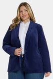 NYDJ Tuxedo Jacket In Plus Size In Velveteen - Dark Sapphire
