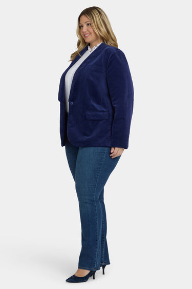 NYDJ Tuxedo Jacket In Plus Size In Velveteen - Dark Sapphire