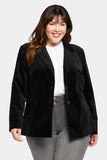 NYDJ Classic Blazer Jacket In Plus Size In Velveteen - Black