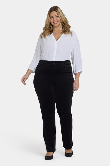 NYDJ Marilyn Straight Pants In Plus Size In Velveteen - Black