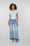 NYDJ Mia Palazzo Jeans With High Rise And Shadow Hems - Light Paradise