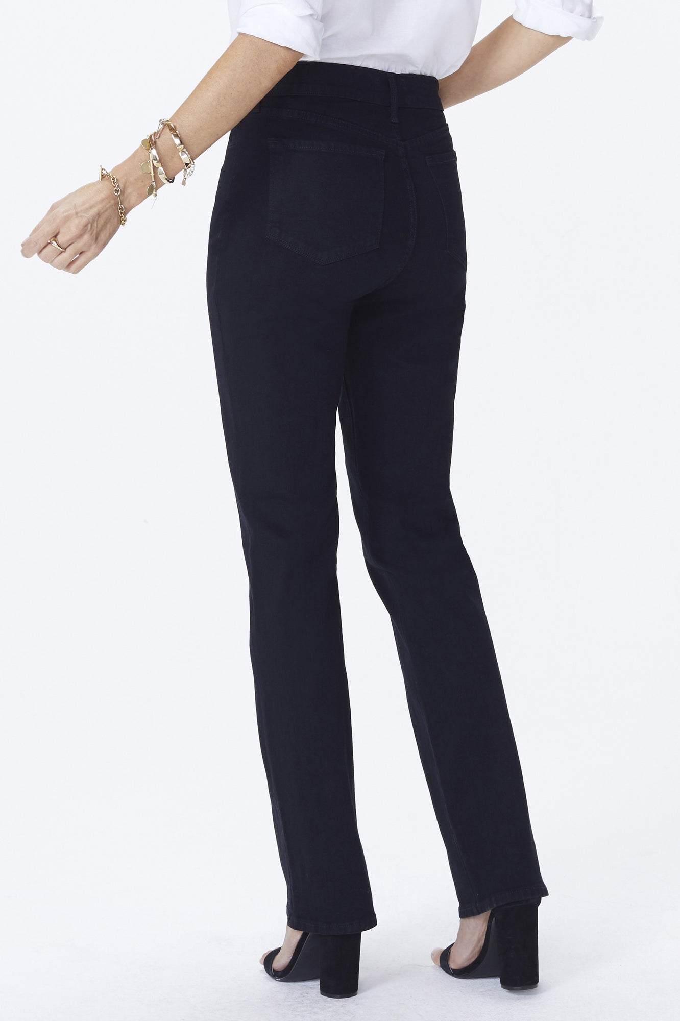 NYDJ Women's Black Hi-Rise Tummy Tuck Straight Leg Jeans Size 8P - $35 -  From Jessica
