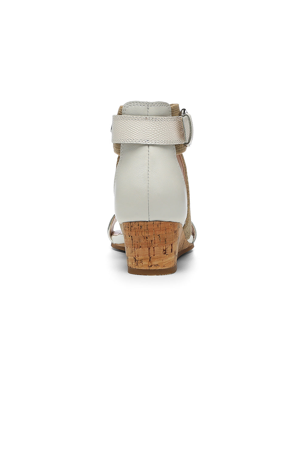 NYDJ Callie Wedge Sandals In Lizard Print Leather - Off White