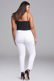 NYDJ Slim Straight Ankle Jeans In Short Inseam In Curves 360 Denim With Side Slit - Optic White