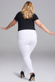 NYDJ Slim Straight Ankle Jeans In Short Inseam In Curves 360 Denim With Side Slit - Optic White