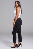 NYDJ Slim Straight Ankle Jeans In Short Inseam In Curves 360 Denim With Side Slit - Black