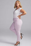 NYDJ Slim Straight Ankle Jeans In Short Inseam In Curves 360 Denim With Side Slit - Lilac Petal