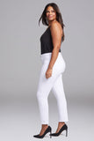 NYDJ Slim Straight Ankle Jeans In Curves 360 Denim With Side Slits - Optic White