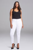 NYDJ Slim Straight Ankle Jeans In Curves 360 Denim With Side Slits - Optic White