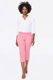NYDJ Slim Straight Crop Jeans In Curves 360 Denim With Side Slits - Pink Flamingo