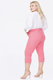 NYDJ Slim Straight Crop Jeans In Curves 360 Denim With Side Slits - Pink Flamingo