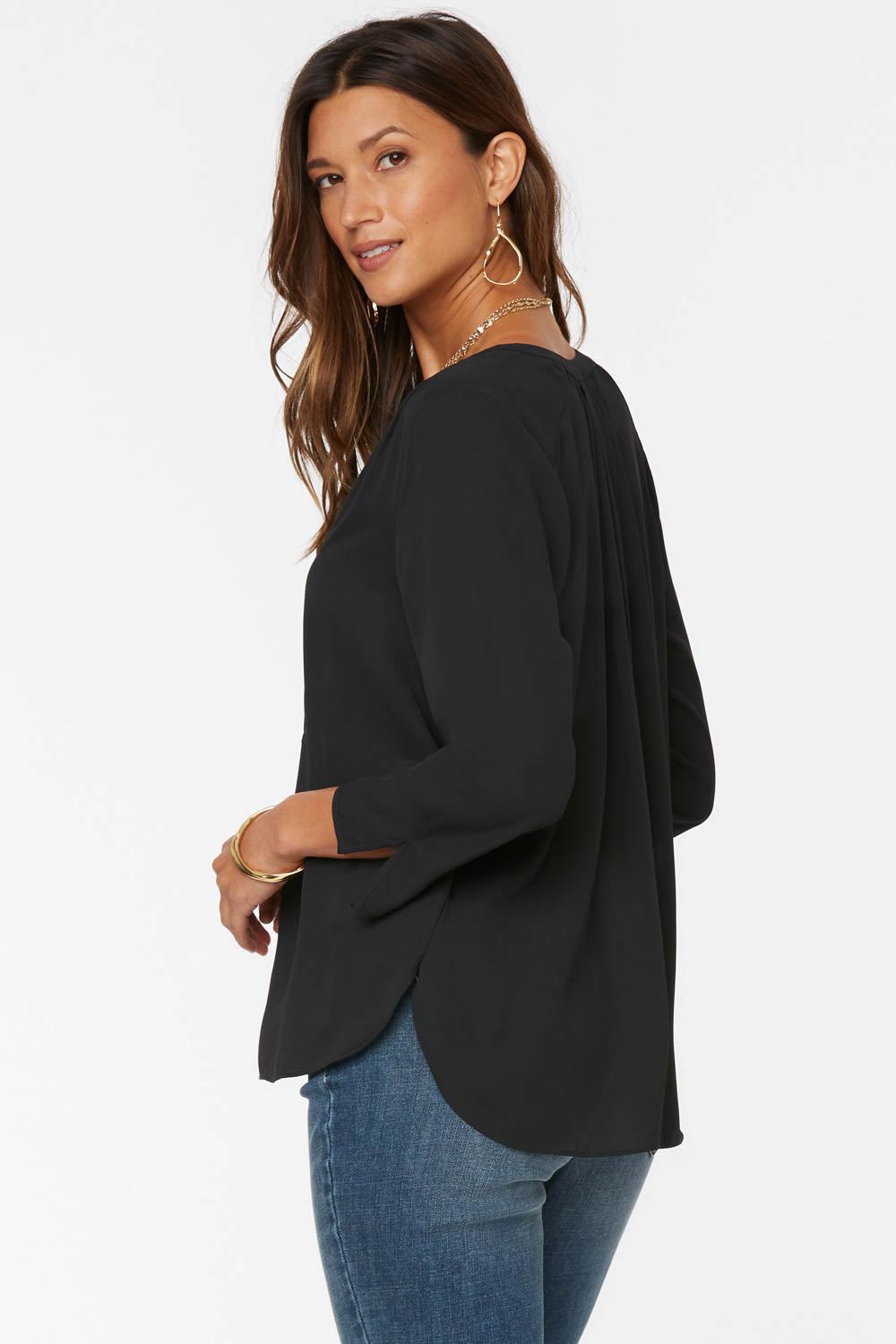 NYDJ The Perfect Blouse By Curves 360 - Black