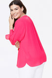 NYDJ The Perfect Blouse By Curves 360 - Big Pink