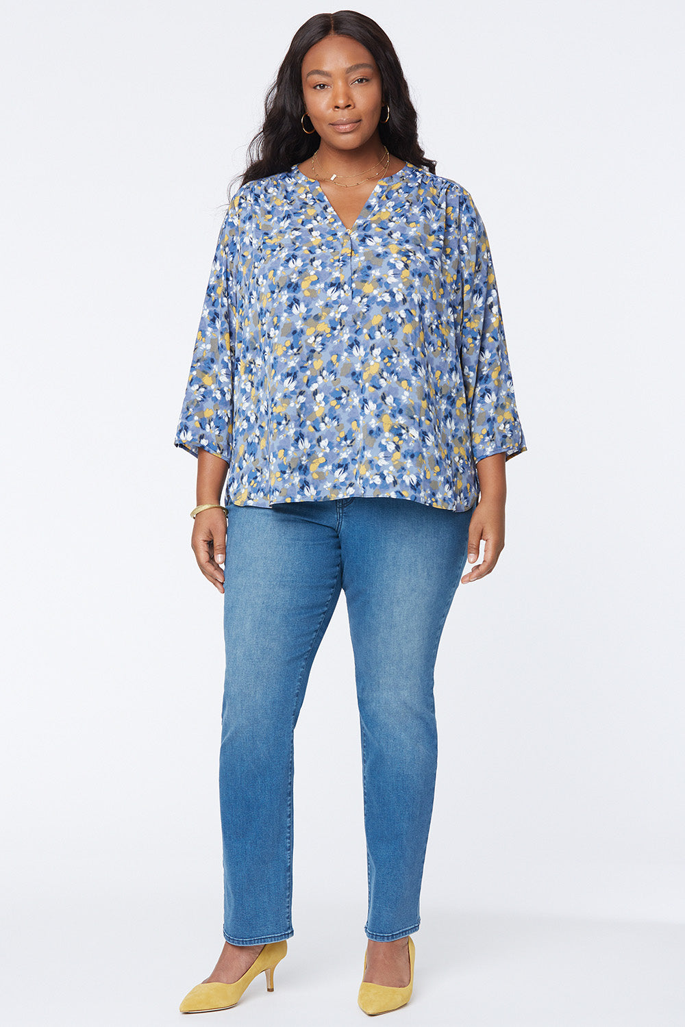 NYDJ The Perfect Blouse By Curves 360 - Lauro Blooms