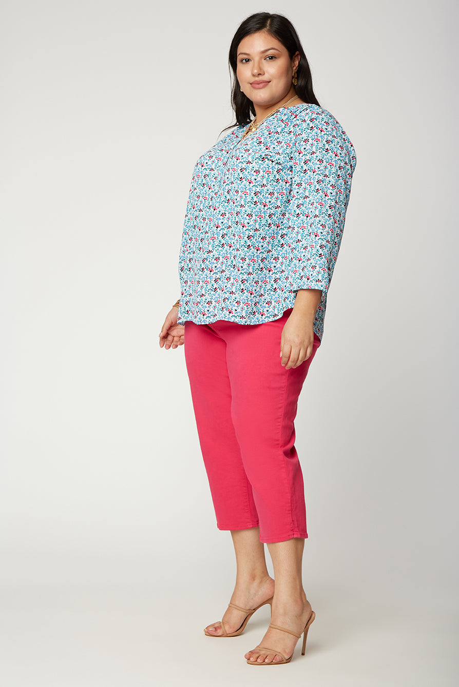 NYDJ The Perfect Blouse By Curves 360 - Ditsy Fields