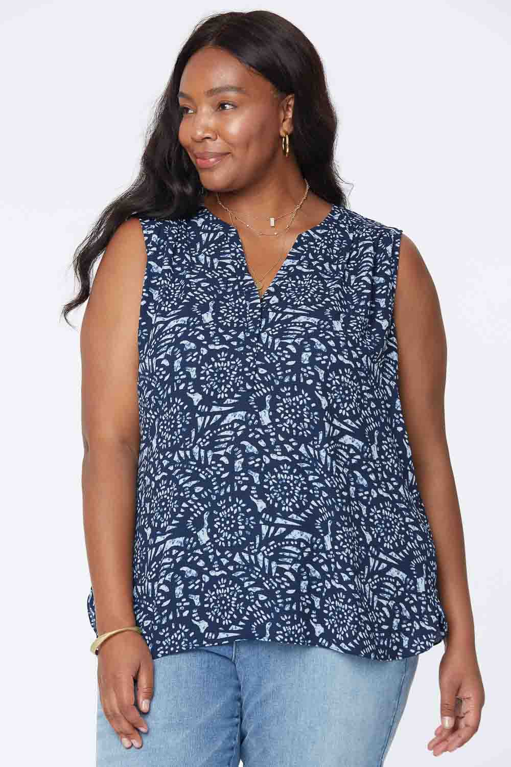 NYDJ The Sleeveless Perfect Blouse By Curves 360 - Sugarloaf