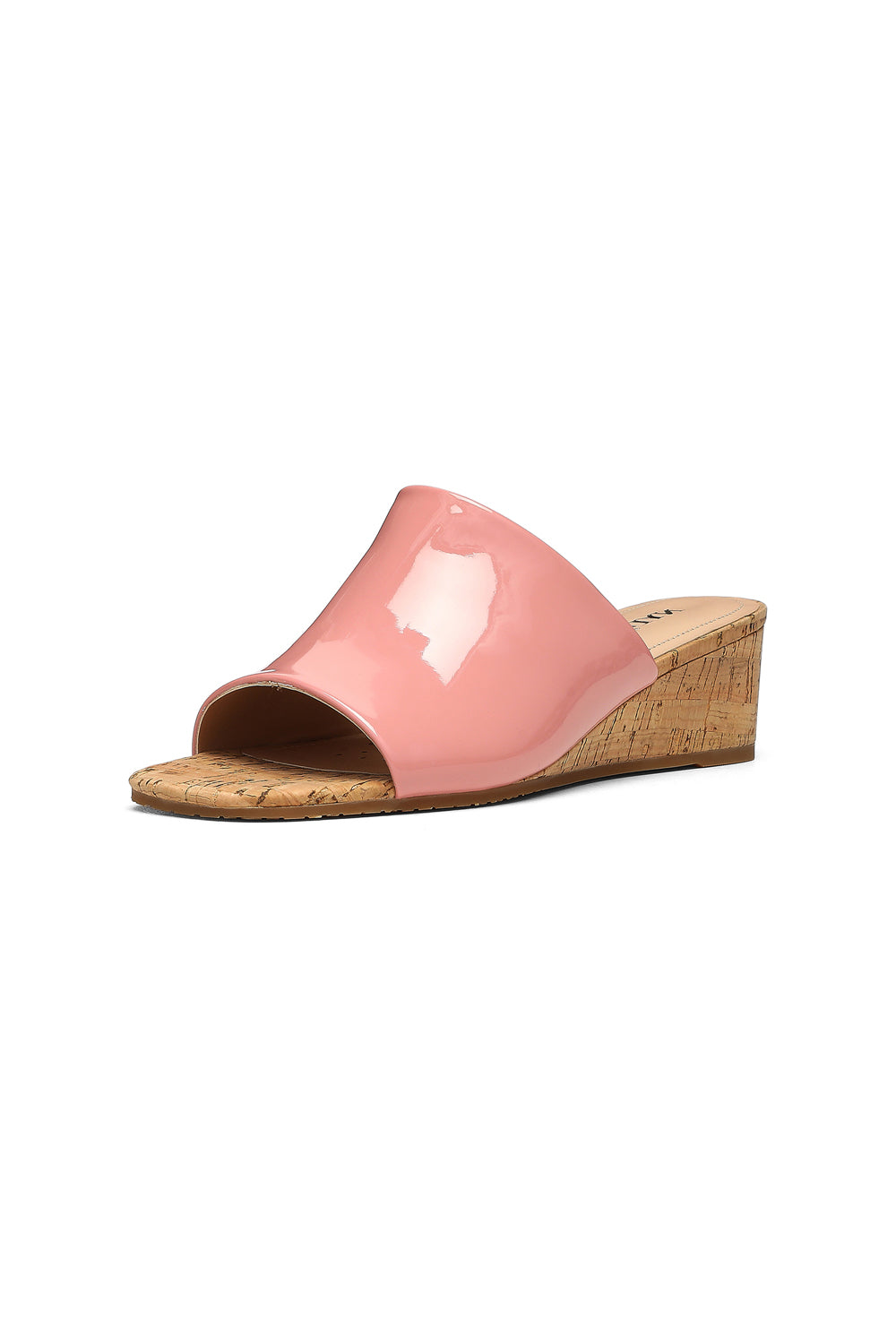 NYDJ Claudine Wedge Mule Sandals In Patent Leather - Blush Pink