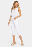 NYDJ Slim Straight Crop Jeans In Curves 360 Denim With Side Slits - Optic White