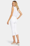 NYDJ Slim Straight Crop Jeans In Curves 360 Denim With Side Slits - Optic White