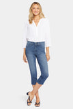 NYDJ Slim Straight Crop Jeans In Curves 360 Denim With Side Slits - Caliente