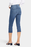 NYDJ Slim Straight Crop Jeans In Curves 360 Denim With Side Slits - Caliente