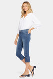 NYDJ Slim Straight Crop Jeans In Curves 360 Denim With Side Slits - Caliente