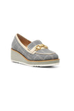 NYDJ Edward Wedge Loafers In Knit Fabric - Gray