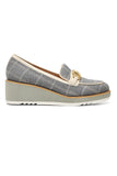 NYDJ Edward Wedge Loafers In Knit Fabric - Gray