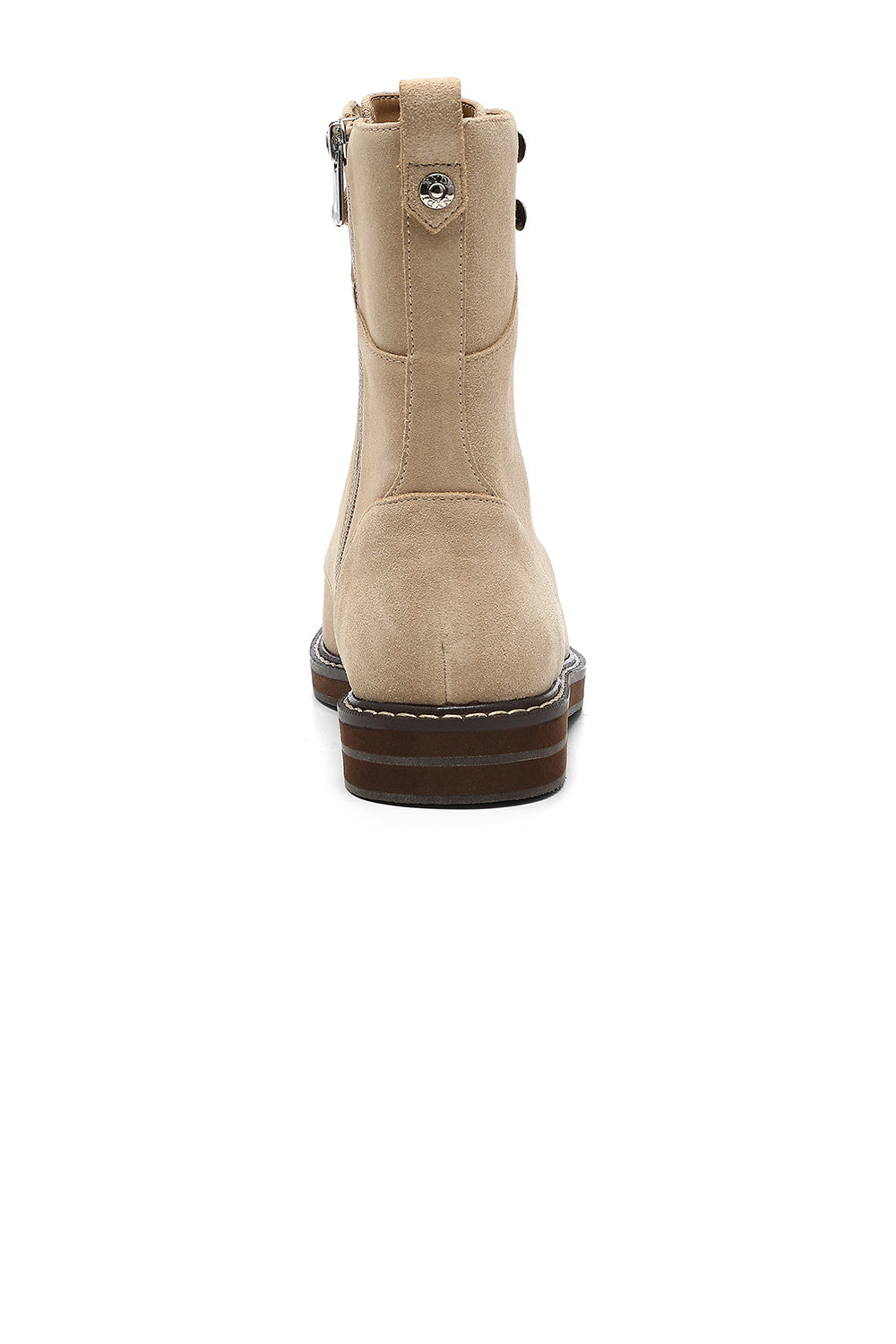 NYDJ Estella Lace-Up Boots In Calf Suede - Sand